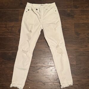 KanCan White Distressed Skinny Jeans